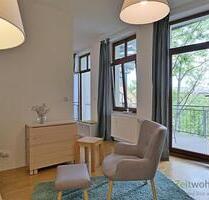 (EF0624_M) Erfurt: Brühlervorstadt, diskretes 1,5-Zimmer-Apartment, mit Parkettböden und großem Balkon, WLAN inklusive