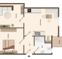 Wohnung zum Mieten in Duisburg 470,00 € 61 m²