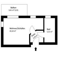 Wohnung zum Mieten in München 1.100,00 € 32 m²