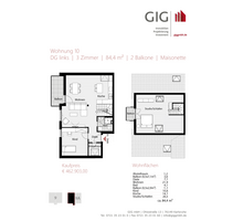 Wohnung zum Kaufen in Karlsruhe 462.903,00 € 84.4 m²