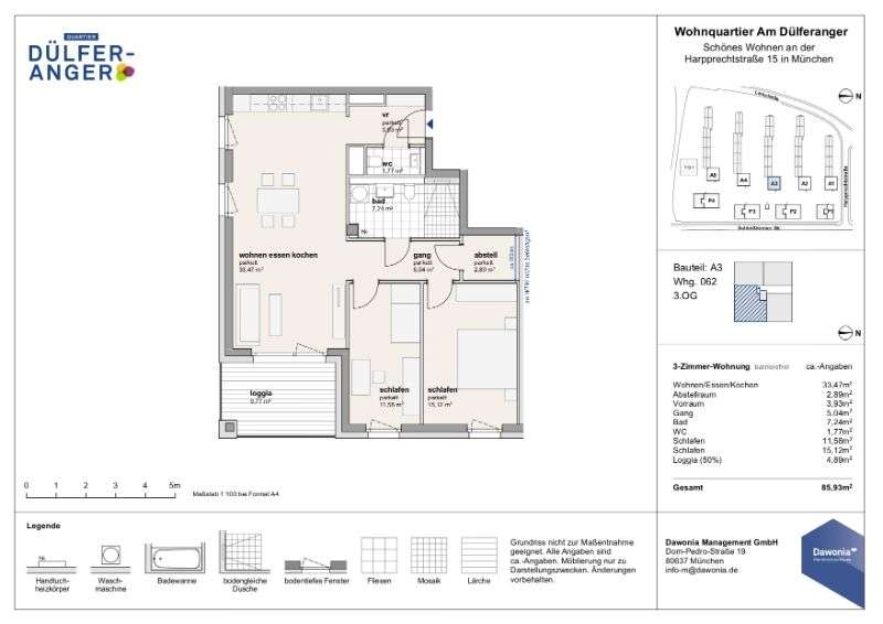 Wohnung zum Mieten in München 1.855,00 € 85.93 m²