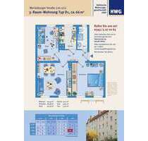 Wohnung zum Mieten in Halle 464,00 € 66.2 m²