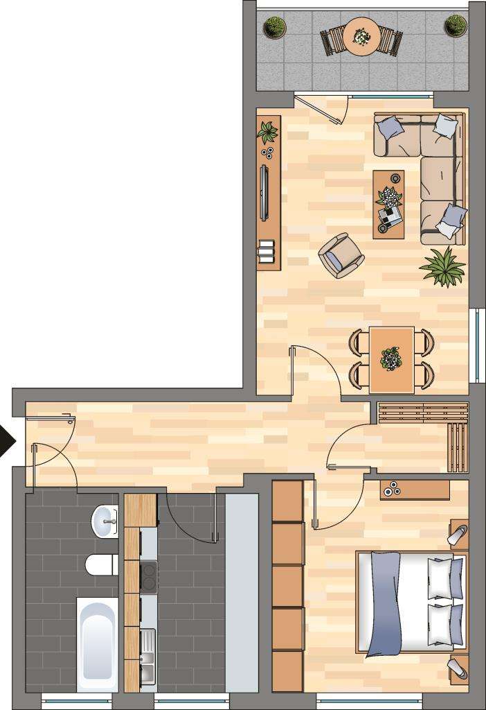 Wohnung zum Mieten in Haßloch 346,72 € 59.1 m²