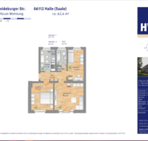 Wohnung zum Mieten in Halle 364,00 € 58.4 m²