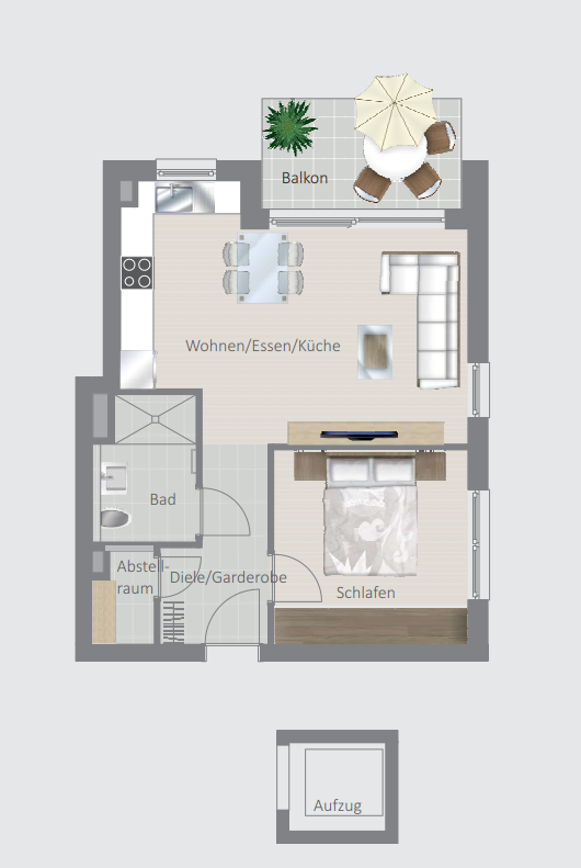 Wohnung zum Mieten in Korntal-Münchingen 1.150,00 € 52.36 m²