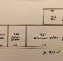 Wohnung zum Mieten in Frankfurt am Main 495,00 € 35.5 m²