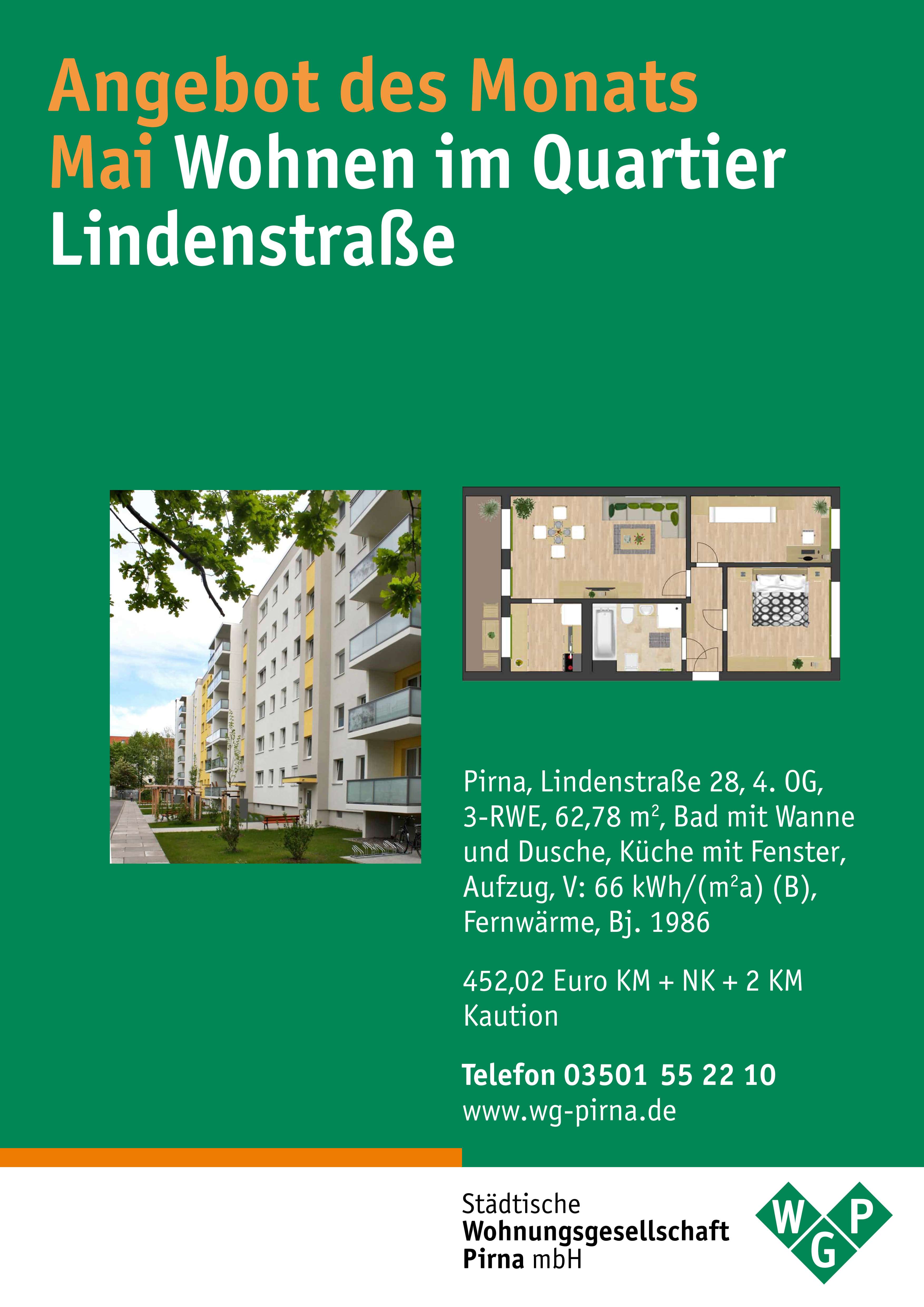 Wohnung zum Mieten in Pirna 452,02 € 62.78 m²