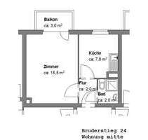 Wohnung zum Mieten in Braunschweig 205,00 € 27.35 m²