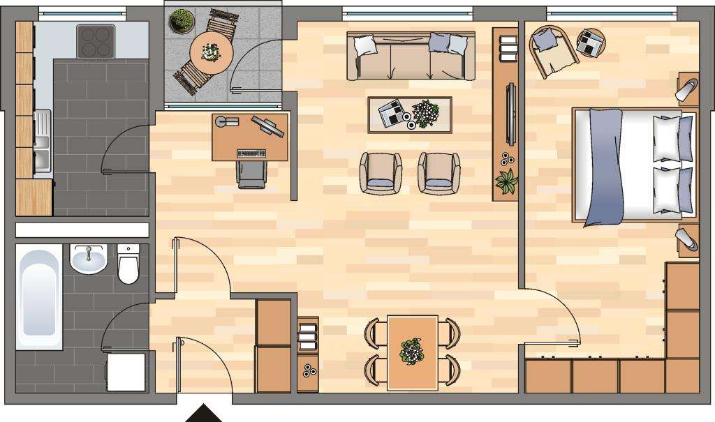 Wohnung zum Mieten in Laatzen 436,00 € 59.54 m²