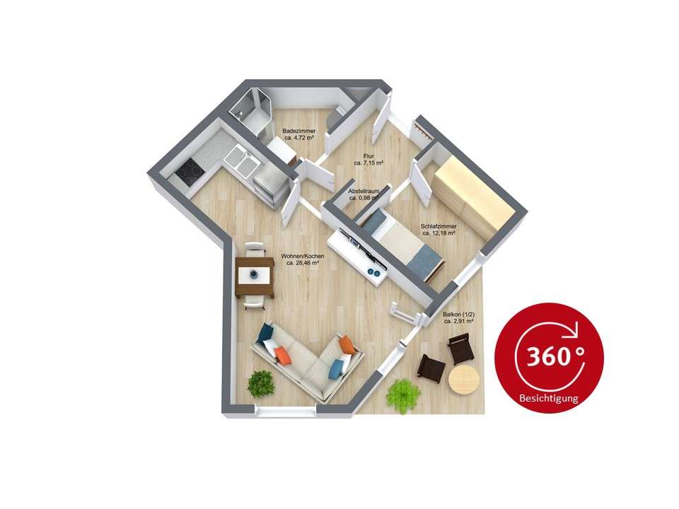 Wohnung zum Kaufen in Leonberg 210.000,00 € 56.4 m²