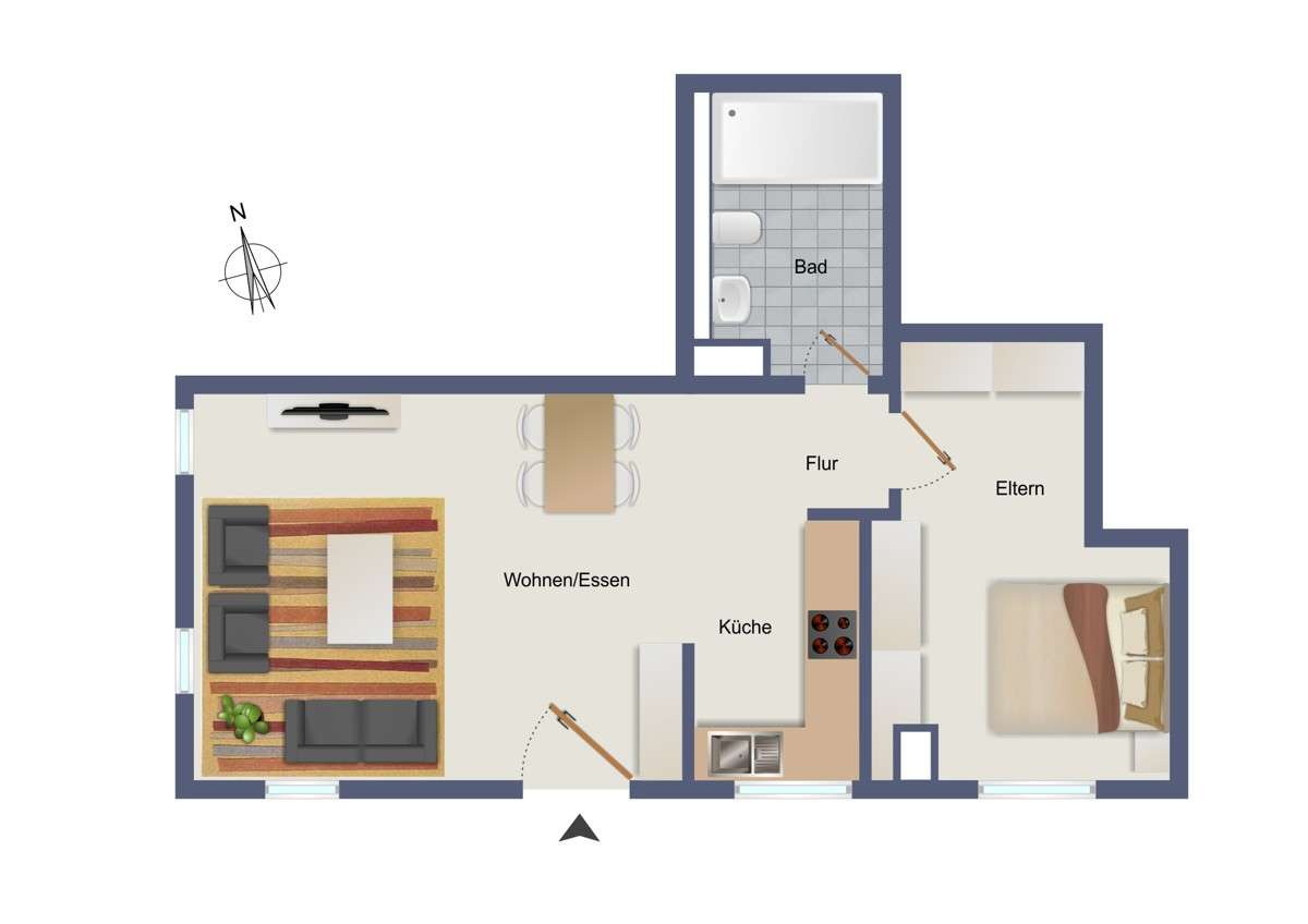 Wohnung zum Kaufen in Unterensingen 239.000,00 € 43.52 m²