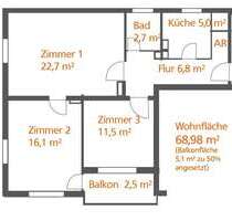 Wohnung zum Mieten in Berlin Reinickendorf 1.200,00 € 68.98 m² - Berlin / Reinickendorf