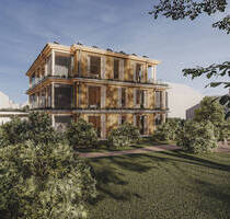 Gartenwohnung im Vollholzhaus mit Süd-Terrasse, Tageslicht-Badezimmer und bodentiefen Fenstern - München Milbertshofen-Am Hart