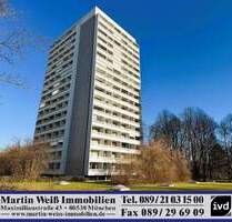 Großzügige 3-Zimmer-Wohnung mit 4 Balkonen, Sauna & Rooftop-Pool am Arabellapark - München Bogenhausen