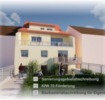 Baukostenabschreibung auch für Eigennutzer - Wohnung mit Sanierungsgebietsabschreibung und Kfw-Förderung - Schöne 50 m² Souterrain-Wohnung - Neustadt an der Aisch