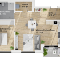 Haus A, Wohnung 3, Erdgeschoss, 2-Zimmer - Neuberg Ravolzhausen