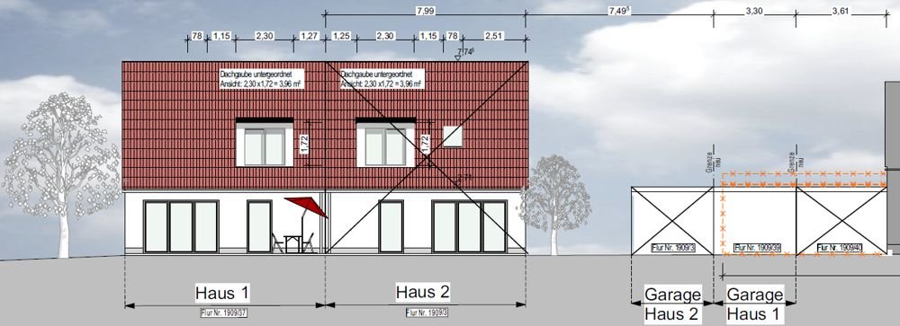 Grundstück mit Baugenehmigung für DHH in der Schafweidsiedlung in Augsburg-Göggingen - Augsburg / Göggingen