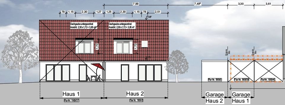 Grundstück mit Baugenehmigung für DHH in der Schafweidsiedlung in Augsburg-Göggingen - Augsburg / Göggingen