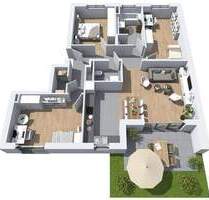 Moderne 4-Zimmer-Neubau-Wohnung mit eigenem Garten - Wiesbaden Biebrich