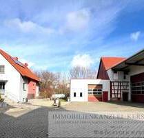 Kaufgelegenheit: Großes Wohn- u. Betriebsanwesen mit mod. EFH, groß.Werkstatt, Hallen, Büro, Garagen und 2.Wohnhaus z... - Memmelsdorf/ OT Schmerldorf
