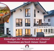 Einmaliger 180° Wasserblick auf 3 Ebenen! Traumhaus am Nord-Ostsee-Kanal! - Schacht-Audorf