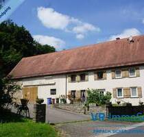 Idyllisch gelegene Hofstelle mit viel Raum und Potenzial für die ganze Familie und deren Hobbys! - Rothenburg ob der Tauber / Vorbach