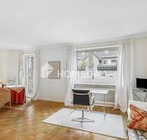 Gepflegte 1-Zi.-Whg. in Top-Lage mit franz. Balkon (ursprünglich 2 Zimmer, Rückumwandlung möglich) - Hamburg Poppenbüttel