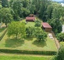 Traumlage: Freizeitjuwel mit Blockhütte und Gartenoase direkt am Ludwig-Donau-Kanal (Naturpark Altmühltal) - Berching Plankstetten