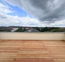 Ein Blick zum Träumen! + Erstbezug mit Dachterrasse + dunkles Parkett + Fußbodenheizung + Turmzimmer - Leipzig Connewitz