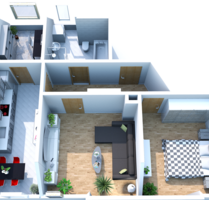 tolle 2,5-Raum-Wohnung im Dachgeschoss mit Wanne und Dusche - Waldheim