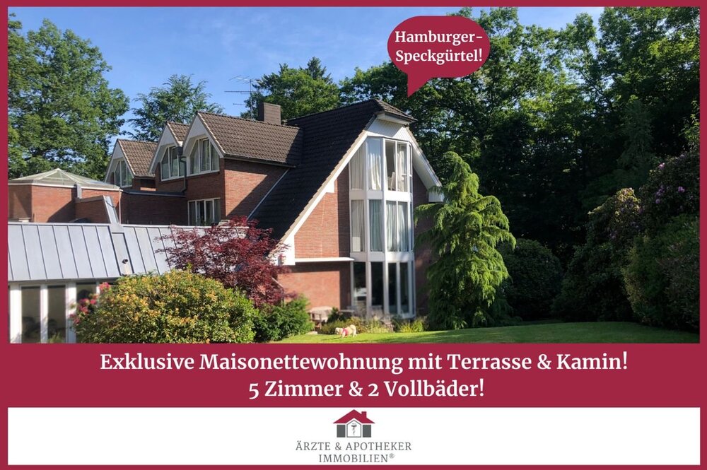 Exklusive Maisonettewohnung mit Terrasse & Kamin! 5 Zimmer & 2 Vollbäder! - Wentorf bei Hamburg