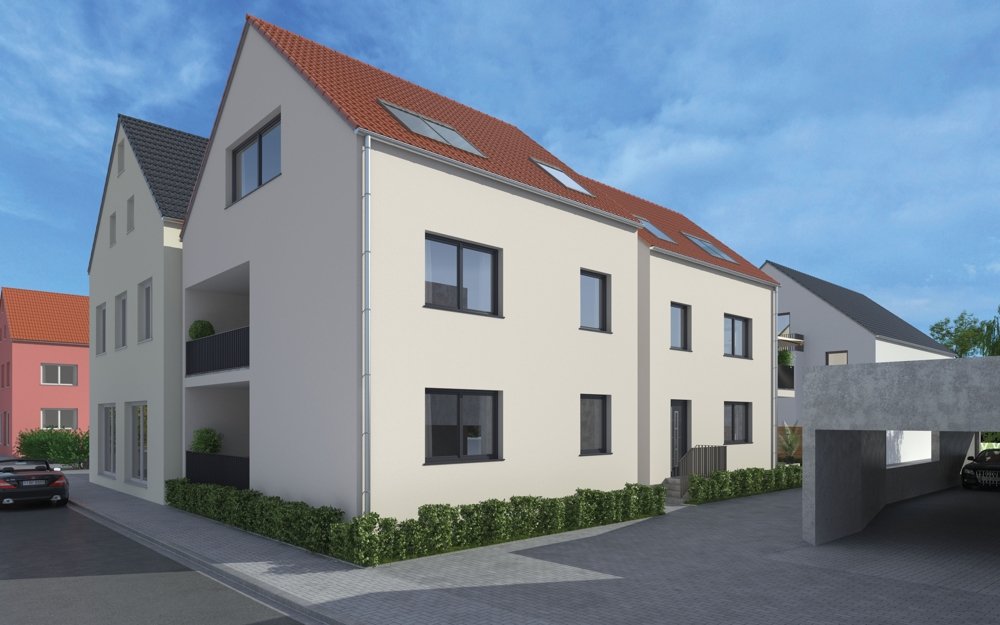 Neubau: Hier entstehen in der Ortsmitte zwei Wohnungen und ein Einfamilienhaus - Karlsbad-Langensteinbach