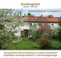 Reihenmittelhaus Süd-Ruhiglage Zehlendorf . 233 m² Wohn-Nutzfläche . PROVISIONSFREI für Käufer*in - Berlin