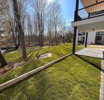 NEUBAU mit 5-Zimmern 70m² WOHNEN 2 x TERRASSEN BLICK in den AUENWALD KAMIN 2 x TG-SP ca. 7.000m² eingezäunter Gemeinschaftsgarten - Leipzig Leutzsch