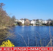 Blick auf den Feenteich + Wasserzugang! Möbl., ruhige 3-Zi.-Whg. + Lift + TG für Einzelperson - Hamburg Uhlenhorst