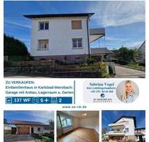 Potenzial ohne Ende! Großes Einfamilienhaus mit Werkstattgebäude, Garage & Garten - Karlsbad-Ittersbach