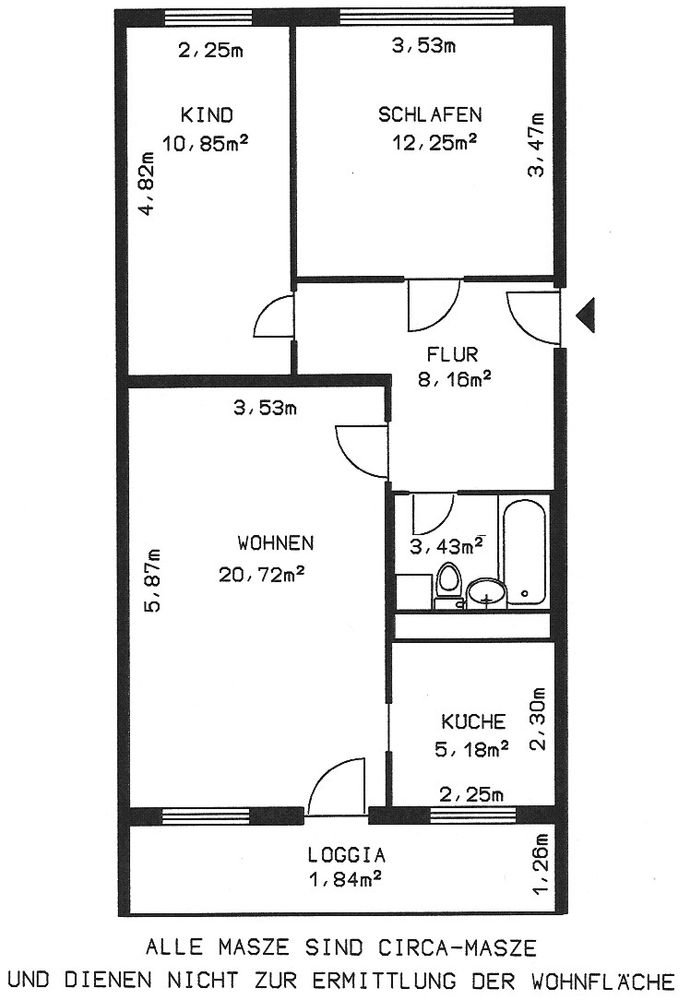 Wohnung mit Südbalkon! - 375,00 EUR Kaltmiete, ca.  62,43 m² in Dresden (PLZ: 01237) Prohlis-Nord