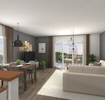 NEUBAU: Moderne 2-Zimmer-EG-Wohnung mit Terrasse & Gartenanteil, Tiefgaragen-Stellplatz möglich - Achim Uesen