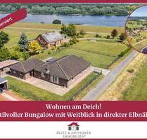 Wohnen am Deich - stilvoller Bungalow mit Weitblick in direkter Elbnähe! - Hittbergen Barförde