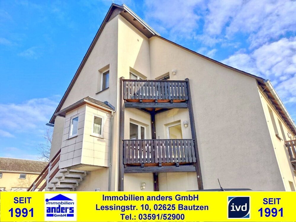 1-Raum-Single-Wohnung mit Balkon und Garage in ruhiger Wohnlage bei Bautzen - Steinigtwolmsdorf Weifa