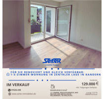 Für Sie renoviert und gleich verfügbar: 1,5-Zimmer-Wohnung in Kandern