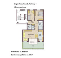 3 Zimmer Erdgeschoss Wohnung mit Garten in TOP Lage - Freiburg im Breisgau Littenweiler