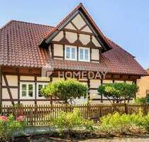 Exklusives Wohnen: Einzigartiges Fachwerkhaus mit Wintergarten,Terrasse &Sauna auf großem Grundstück - Wolfsburg Rothenfelde