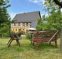 Idyllisches Wohngrundstück mit saniertemmodernisiertem Einfamilien-Fachwerkhaus - Großweitzschen