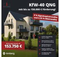 Neubau QNG-PLUS – 1-Zimmer-Wohnung mit Terrasse und Gartenanteil - Amberg Ammersricht