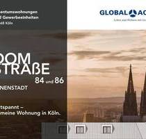 Toplage und viel Platz! Einzigartige 3-Zimmer-Wohnung mit großer Terrasse – Domstraße 86, WE 1 - Köln Altstadt-Nord