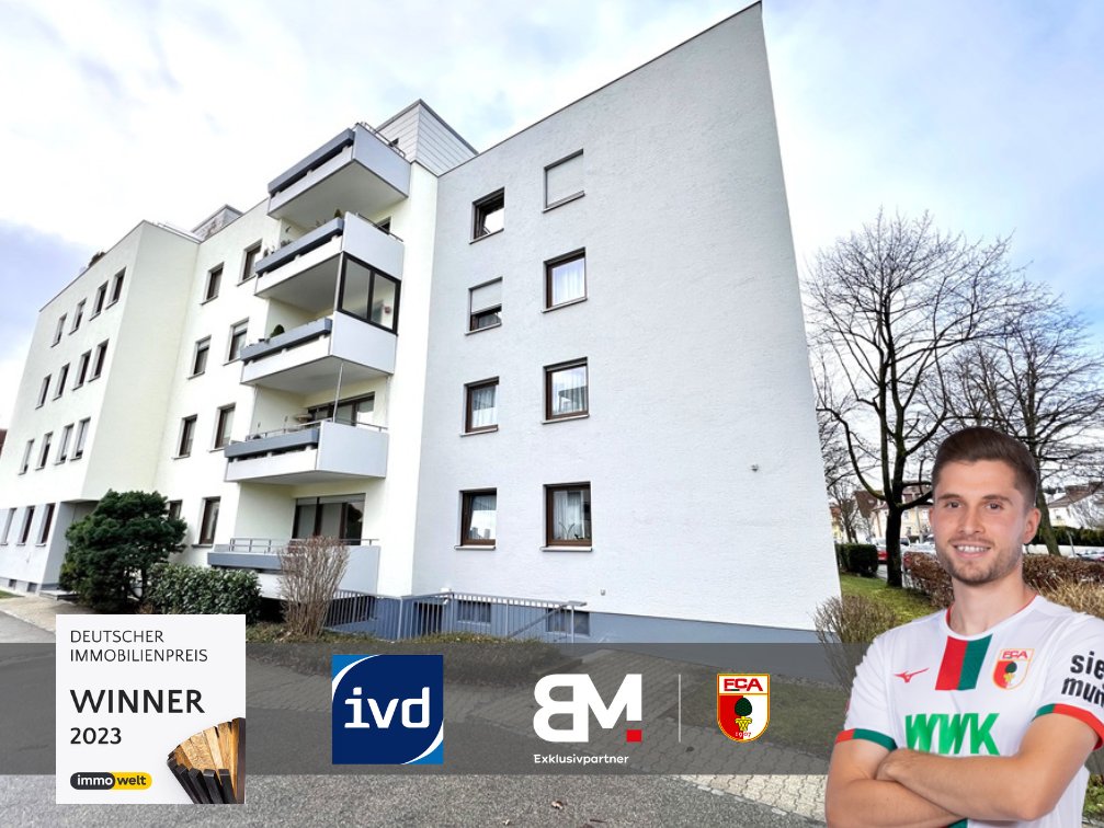 Gemütliche 3 ZKB Wohnung mit Süd-West Loggia auf ca. 76 m² - Tiefgaragenbox - Augsburg
