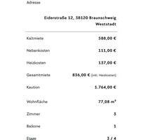 3 ZIMMER WOHNUNG WESTSTADT, Braunschweig