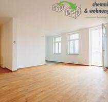 Gehobene 3-Raum-Wohnung mit neuwertiger Einbauküche, Gäste-WC, Fußbodenheizung, Balkon & Aufzug - Chemnitz Hilbersdorf