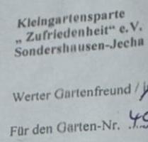 Garten abzugeben ! - 700,00 EUR Kaltmiete, ca.  0,00 m² in Sondershausen (PLZ: 99706)